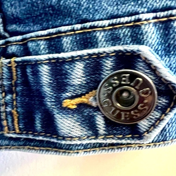 ⭐️Guess Blue Denim Jacket with Gray Hood⭐️ - Picture 12 of 13